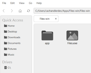 File explorer application screenshot